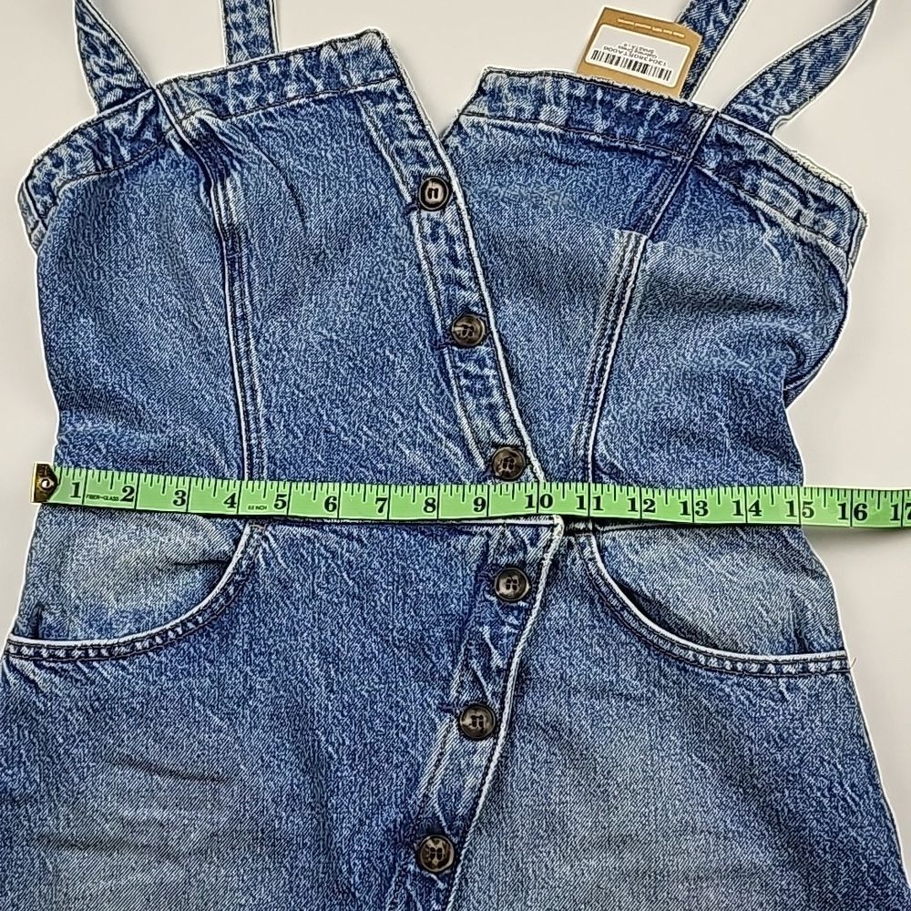 Reformation -772 Jeans Shasta Gabriela Raw Hem Button Up Denim Mini Dress Size 6 - Picture 10 of 12